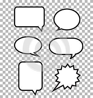 Speech bubbles on transparent background.