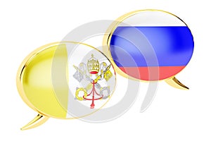 Speech bubbles, Vatican-Russian conversation concept. 3D rendering