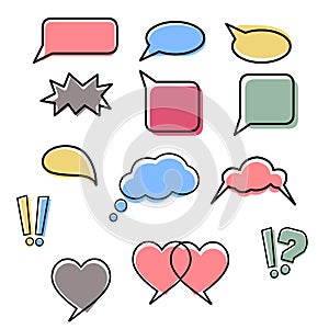 Speech bubbles vector collection on white background