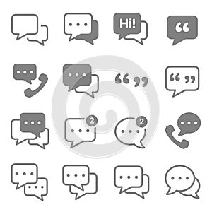 Speech chat bubbles icon set