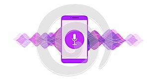 Speech command mobile app. Mobile assistant for voice recognition and control.