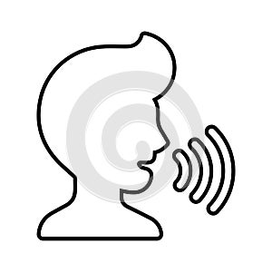Speech disorder icon. Outline vector