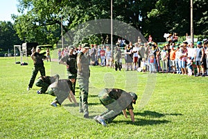 Speech erotic beauties dancers group cabaret Antre outdoor cultural and sporting event.