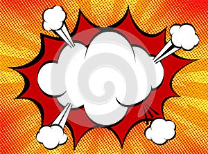 Speech explosion bubble collision pop-art style - funny balloon