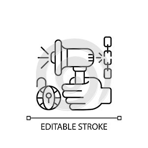 Speech and expression freedom linear icon