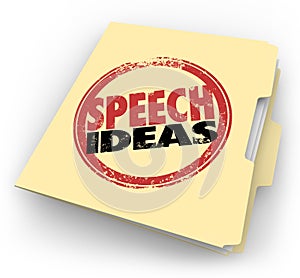 Speech Ideas Stamp Manila Folder Public Speaking Advice Tips