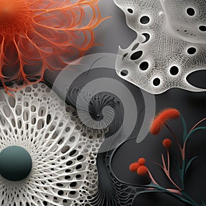 Speech Recognition Background Orange Flowers And Fractalism