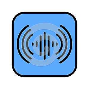 Speech recognition color line icon. Web accessibility. Vector isolated element.
