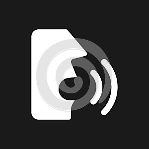 Speech recognition dark mode glyph ui icon