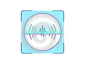 Speech recognition, icon. Biometric scanning system for human voice, interface of person identification