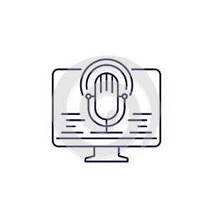 speech recognition icon, line vector