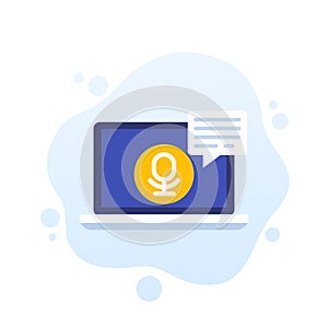 Speech recognition software vector icon