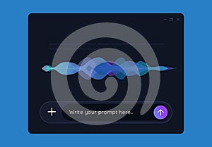 speech recognition sound wave waveform application user interface talk speak chat with AI virtual assistant bot