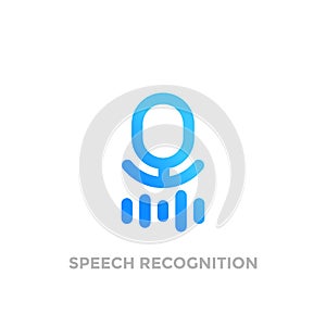 Speech recognition vector logo on white