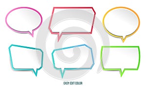 Speech text bubble 3d cute color