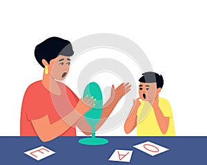 A speech therapist deals with the elimination of speech disorders in a child