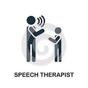 Speech Therapist icon. Monochrome simple Speech Therapist icon for templates, web design and infographics