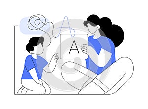 Speech therapy abstract concept vector illustration.