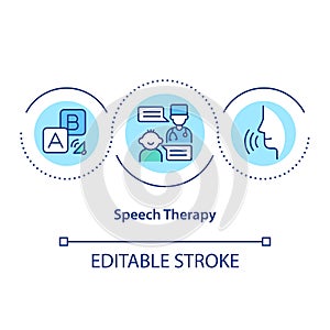 Speech therapy concept icon