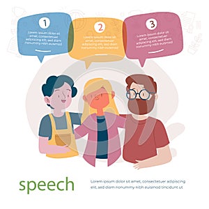 Speech therapy illustration in hand drawn style Vector illustration.