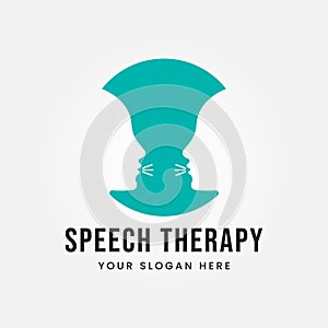 Speech Therapy Logo Design Vector Illustration