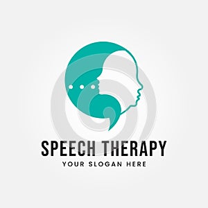 Speech Therapy Logo Design Vector Illustration