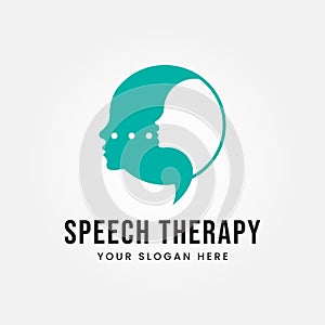 Speech Therapy Logo Design Vector Illustration