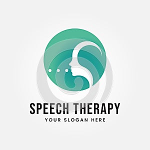 Speech Therapy Logo Design Vector Illustration