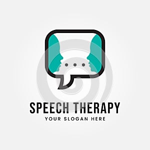 Speech Therapy Logo Design Vector Illustration