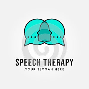 Speech Therapy Logo Design Vector Illustration