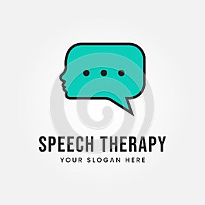 Speech Therapy Logo Design Vector Illustration