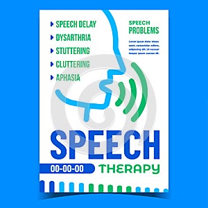 Speech Therapy And Problem Promo Poster Vector photo