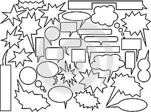 Speech and thought bubbles