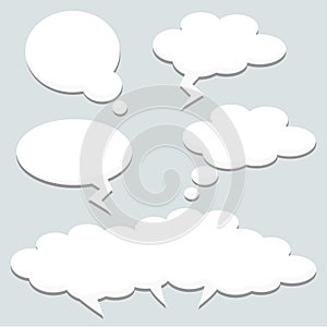 Speech thought bubbles, clouds, illustration photo