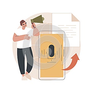 Speech to text abstract concept vector illustration.