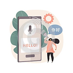 Speech to text abstract concept vector illustration.