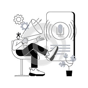 Speech to text abstract concept vector illustration.