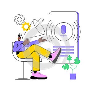 Speech to text abstract concept vector illustration
