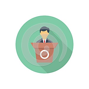 Speech vector flat colour icon