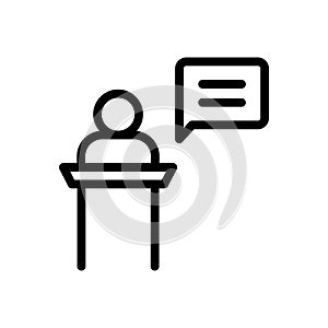 Speech vector thin line icon