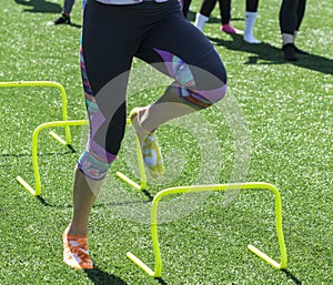 Speed and agility drills iin colorful socks