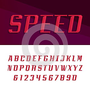 Speed alphabet vector font.