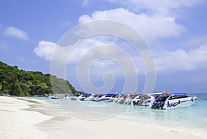 Speed boat on the beach