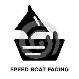 Speed Boat Facing Right icon vector isolated on white background