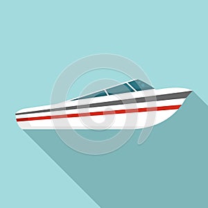 Speed boat icon, flat style