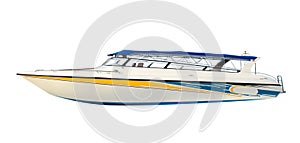 Speed boat isolated