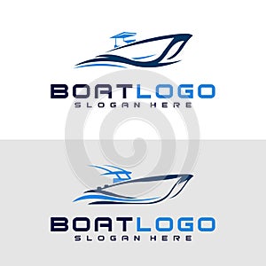 Speed boat logo design template