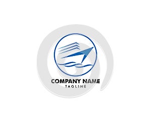 Speed boat logo design template, Sea boat logo design concept