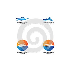 Speed Boat Logo, Logo collection set, Concept design, Symbol, Icon