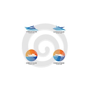 Speed Boat Logo, Logo collection set, Concept design, Symbol, Icon